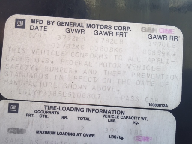 1990-Vette-VIN-Sticker