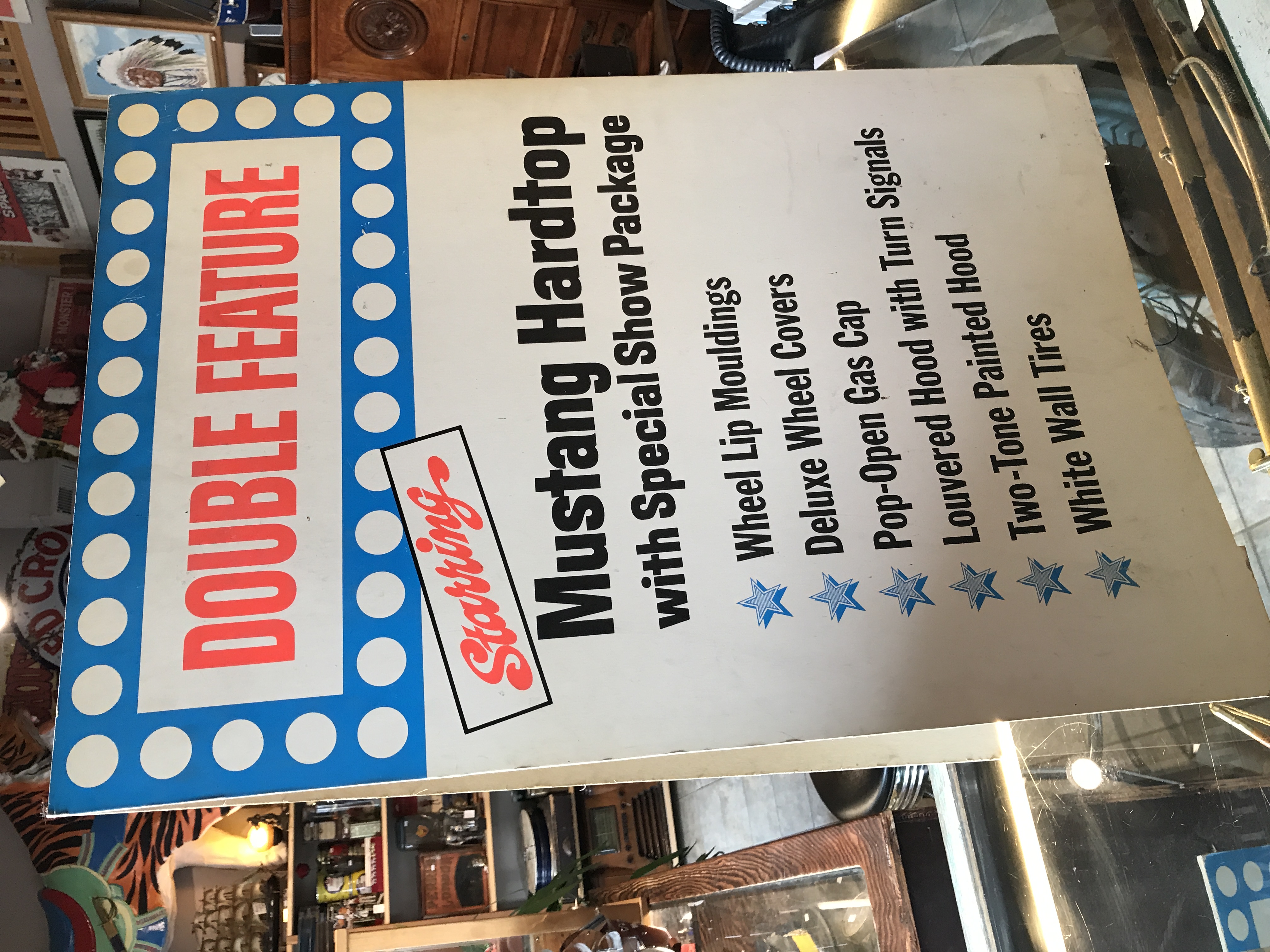 1960\’s Mustang GT Motorama Display Sign. Double Sided