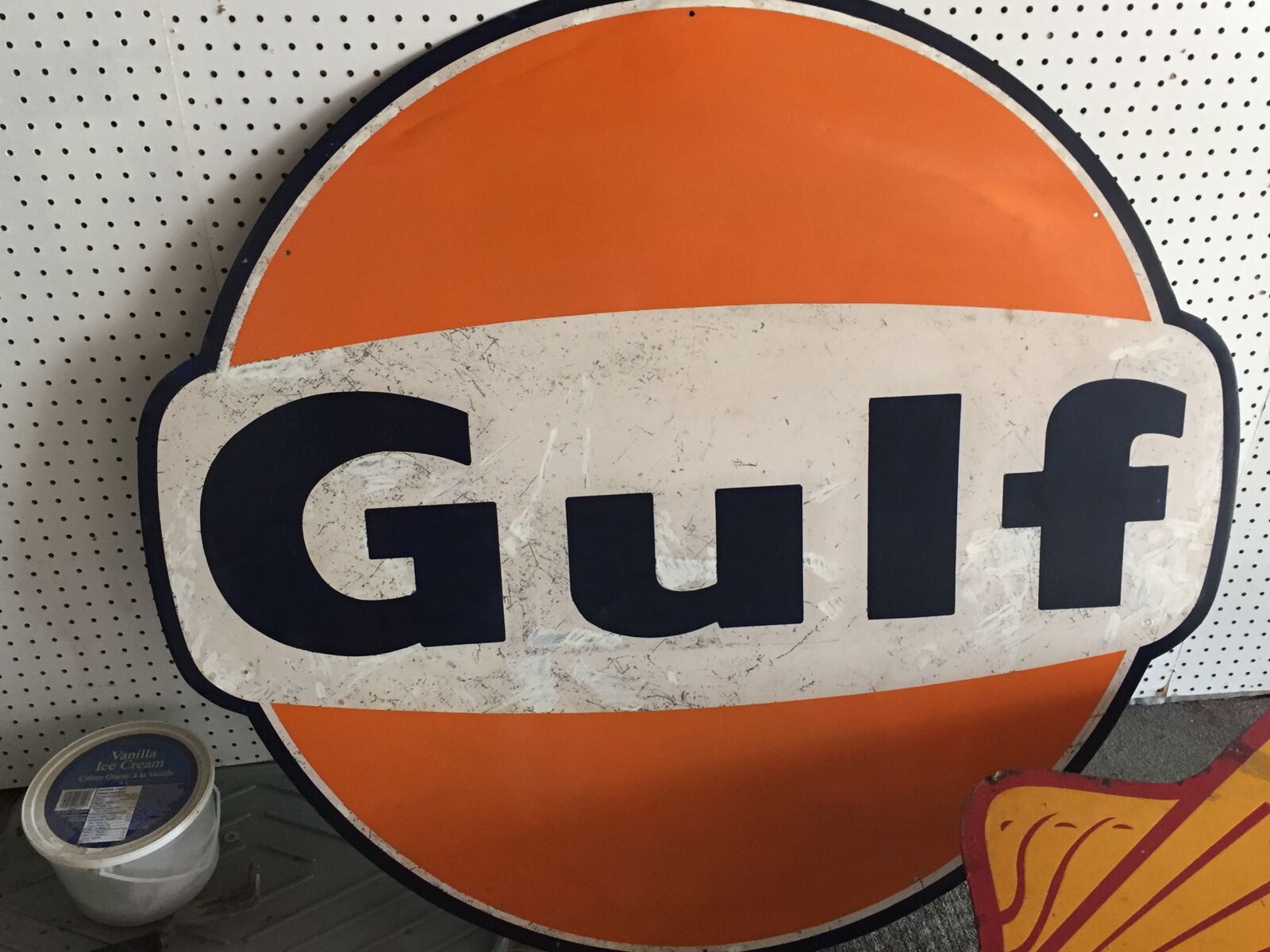Original Metal Gulf Sign, Large
