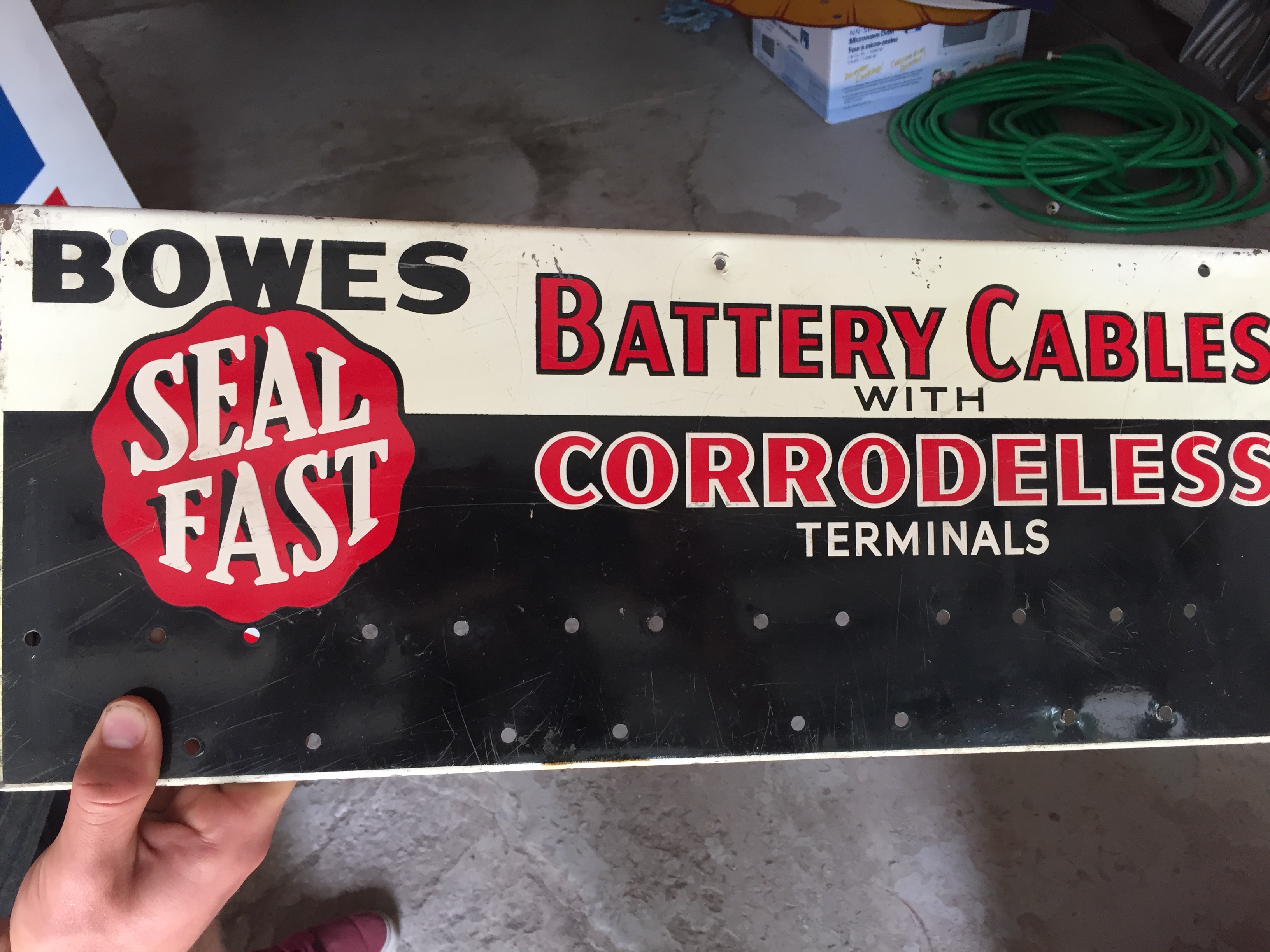 Original Bowes Battery Cable Sign